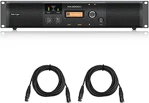 Behringer NX3000D 3000W Class-D DSP Amplifier XLR Bundle