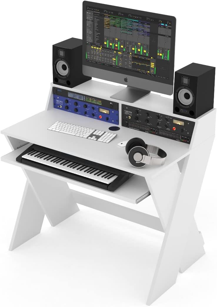 Glorious AMS-SOUND-DESK-COM-WHT Compact Studio Workstation - White