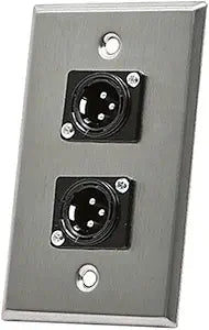 Monoprice 107398 XLR Male Two-Port Wall Plate — main product image