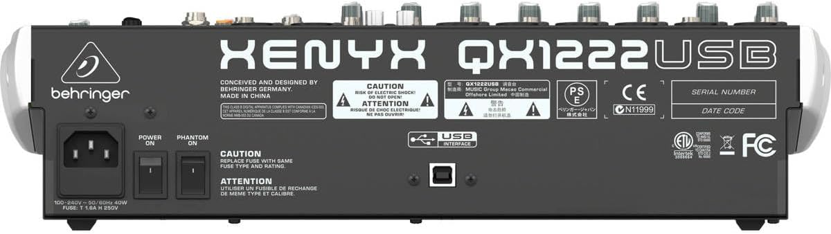 Behringer QX1222USB Xenyx 16-Input Mixer USB Wireless Option