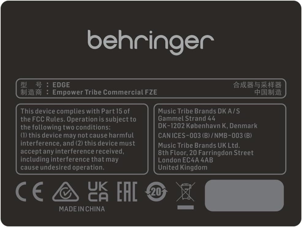 Behringer EDGE Analog Percussion Synthesizer Semi-Modular