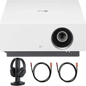 LG E2LGHU810PW HU810PW 4K Laser Projector Bundle: Headphones & HDMI