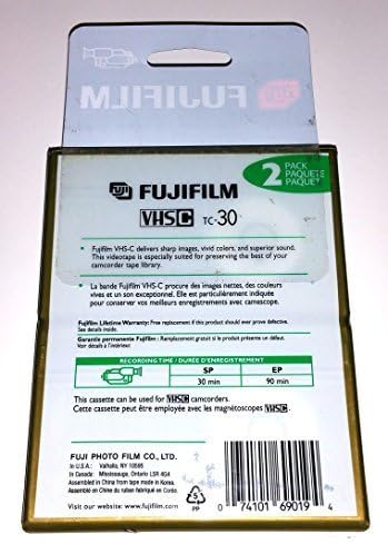 Fujifilm 4331903591 TC-30 Premium VHS-C Videocassette 2-Pack