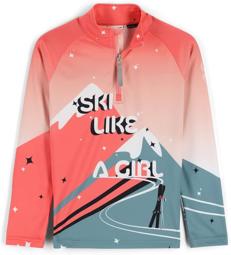Spyder Girls Surface Zip T-Neck Top — main product image