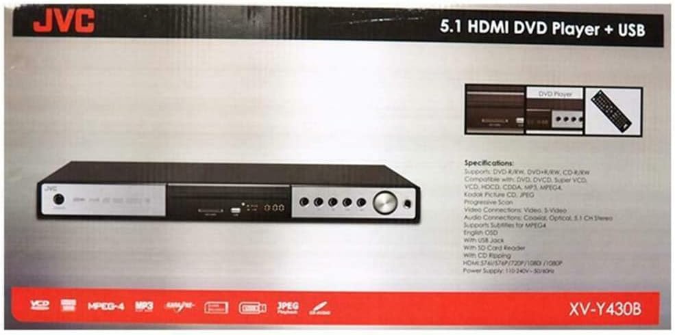 JVC XV-Y430B Multi Region DVD Player HDMI USB
