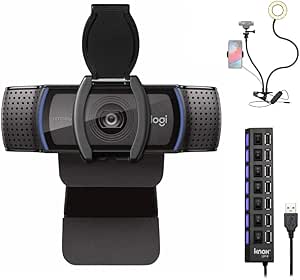Logitech C920S Pro HD Webcam Ring Light Bundle