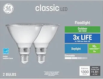 GE 45143 90-Watt LED PAR38 Daylight Bulb (2-Pack)