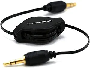 Monoprice 106753 2.5ft Retractable 3.5mm Audio Cable