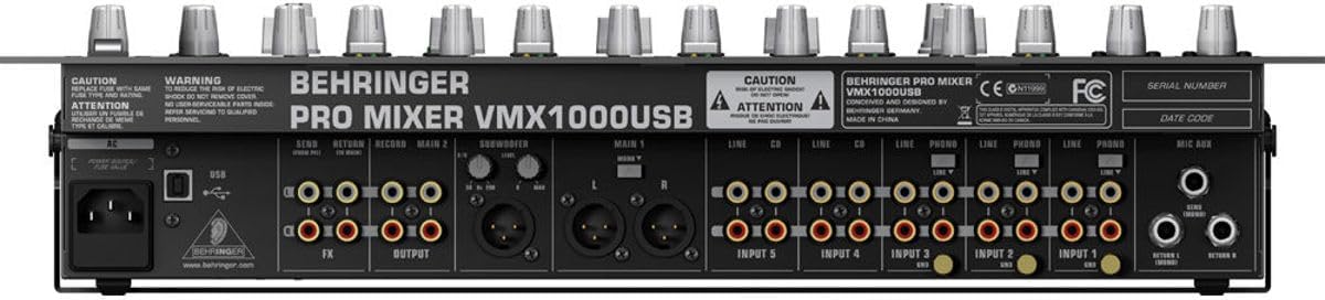 Behringer VMX1000USB 5-Channel DJ Mixer with USB Interface