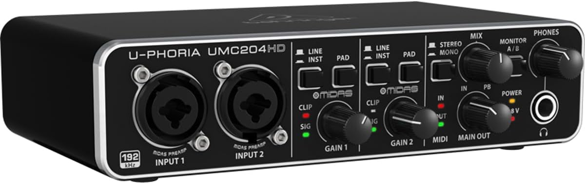Behringer UMC204HD U-Phoria USB Audio MIDI Interface