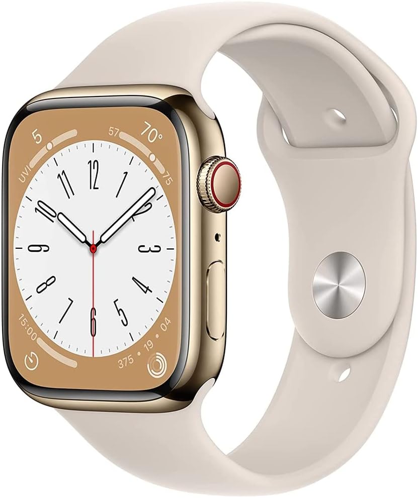 Apple MNW03LL/A-cr Watch Series 8 Cellular Gold (Renewed)
