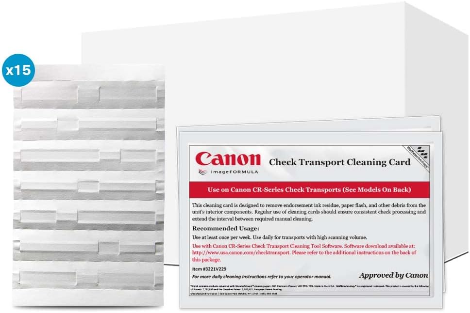 Canon 1904V566 CR-Series Check Scanner Cleaning Cards (15)