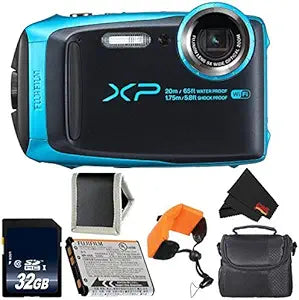 Fujifilm 600019758 XP120 Waterproof Camera Bundle Sky Blue