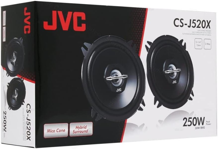 JVC CS-J520X 5.25" 2-Way Coaxial Car Speakers - 250W - Pair