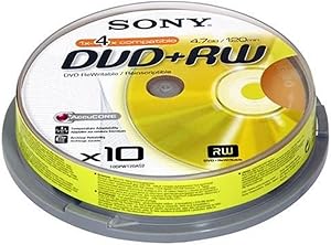Sony 10DPW120ASP DVD+RW 4X 10-Disc Spindle — main product image