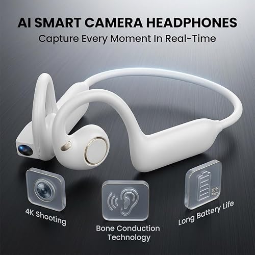 SakerPlus AI Camera Open Ear Headphones with 1080P POV Recording — main product image