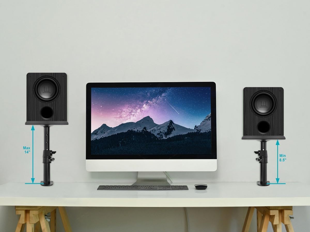 Monoprice Universal Desktop Speaker Mounts Pair - Adjustable