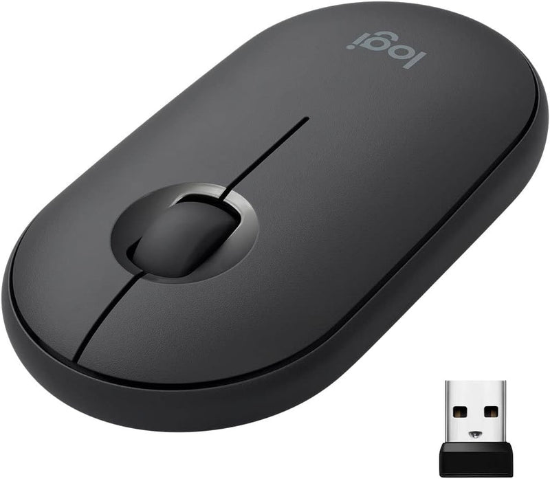 Logitech Pebble M350 Wireless Silent Mouse Bluetooth USB Graphite Renewed — main product image