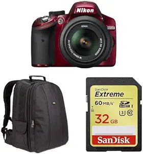 Nikon D3200 Red DSLR Camera with 18-55mm Lens Kit