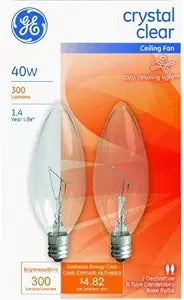 GE 81561 40W Candelabra Base Ceiling Fan Bulbs