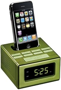 RCA RC130iGR iPod iPhone Dock Clock Radio Green