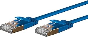 Monoprice 127538 SlimRun Cat6A Ethernet Cable - 50ft, Blue — main product image
