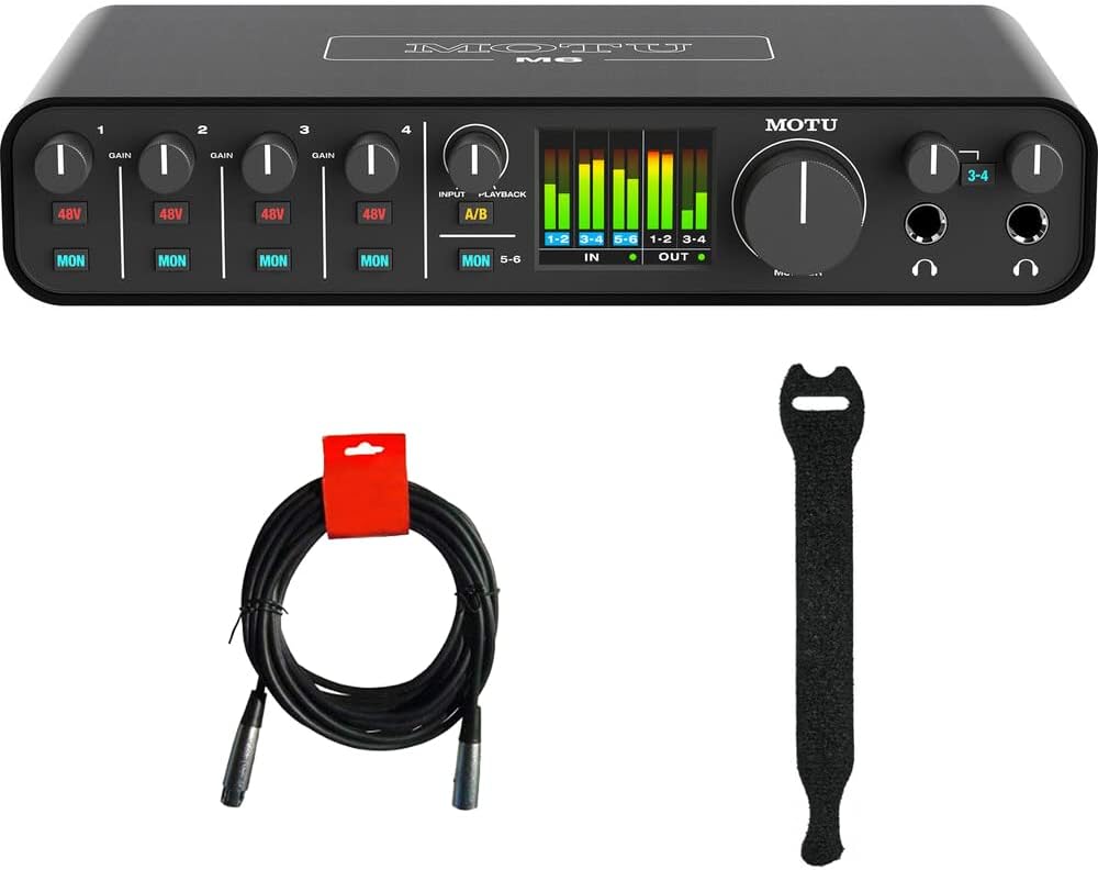 MOTU M6 Desktop 6x4 USB-C Audio-MIDI Interface Bundle
