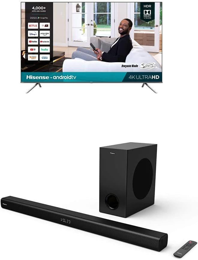 Hisense 85H6570G 85-Inch 4K Android Smart TV & Soundbar