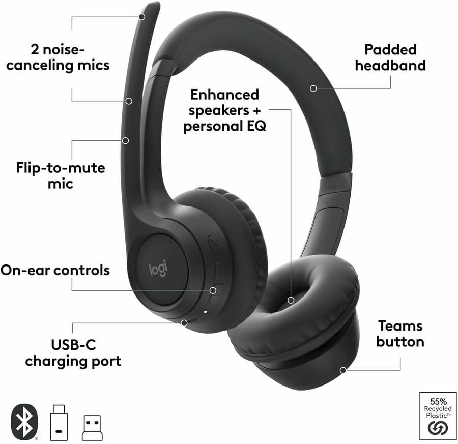 Logitech 981-001450 Zone 305 Wireless Bluetooth Business Headset