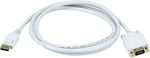 Monoprice 106019 6ft DisplayPort to VGA Cable White