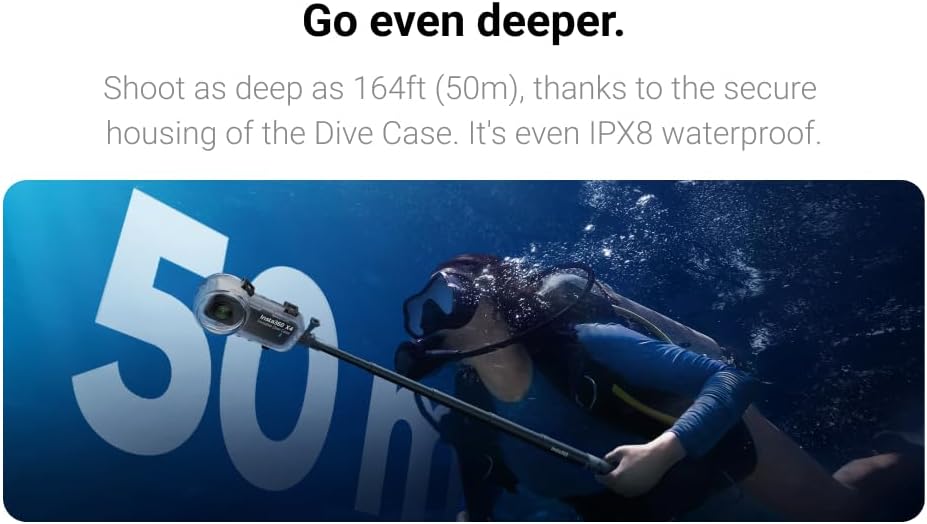 Insta360 X4 Dive Case Waterproof 50m Selfie Float Kit