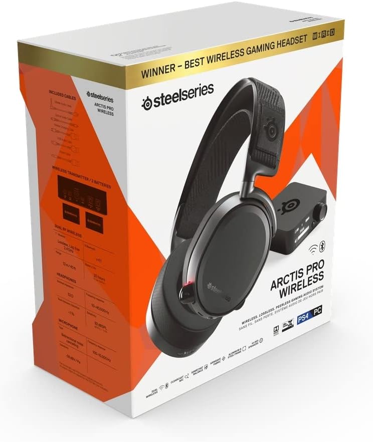 SteelSeries 61473 Arctis Pro Wireless Gaming Headset Hi-Res Audio