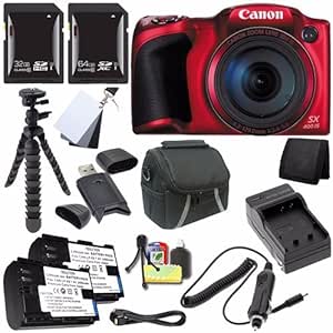 Canon 9769B001-6 PowerShot SX400 Red Camera Bundle