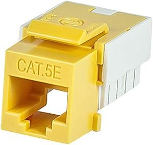 Monoprice 110047 Slim Cat5E Punch Down Keystone Jack - Yellow — main product image