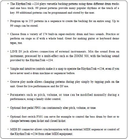 Zoom RT234 RhythmTrak Drum Machine MIDI Enabled