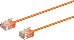 Monoprice 134235 Cat6 Ethernet Cable: 2ft Orange SlimRun, 32AWG