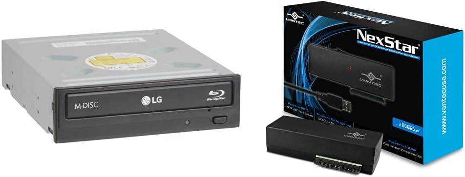 LG WH16NS40 16X Blu-ray DVD CD Drive & USB 3.0 Adapter