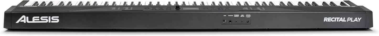 Alesis RECITAL PLAY KO 88-Key Beginner Piano Keyboard Bundle