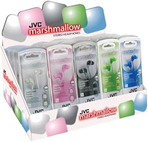JVC HAFX34CTN Marshmallow Headphones Countertop Display