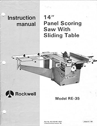 Misc Delta Rockwell Re-35, 34-794 Table Saw Instructions — main product image