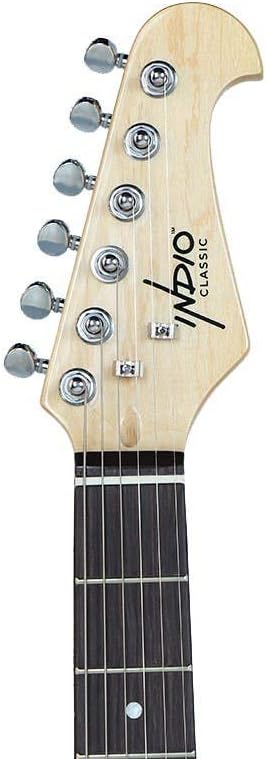 Monoprice 625883 Indo Series Electric Guitar, Basswood, White