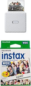 Fujifilm Instax Link Wide Printer + Film Twin Pack Ash White