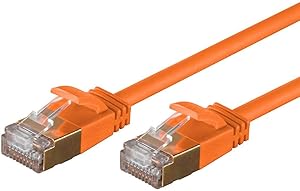Monoprice 127474 SlimRun Cat6A Ethernet Patch Cable, Orange