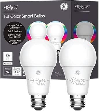 GE 93106796 LED A19 SMART CC 60W Color 2PK