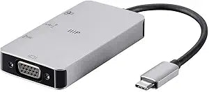 Monoprice 135506 USB-C to VGA Adapter Gigabit Ethernet — main product image