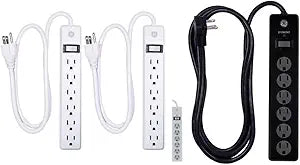 GE 6 Grounded Outlet Surge Protector 2-Pack