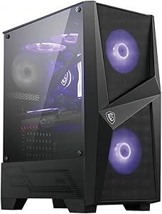MSI MAG FORGE 100M Gaming Case - Mid Tower, RGB Fans, Tempered Glass