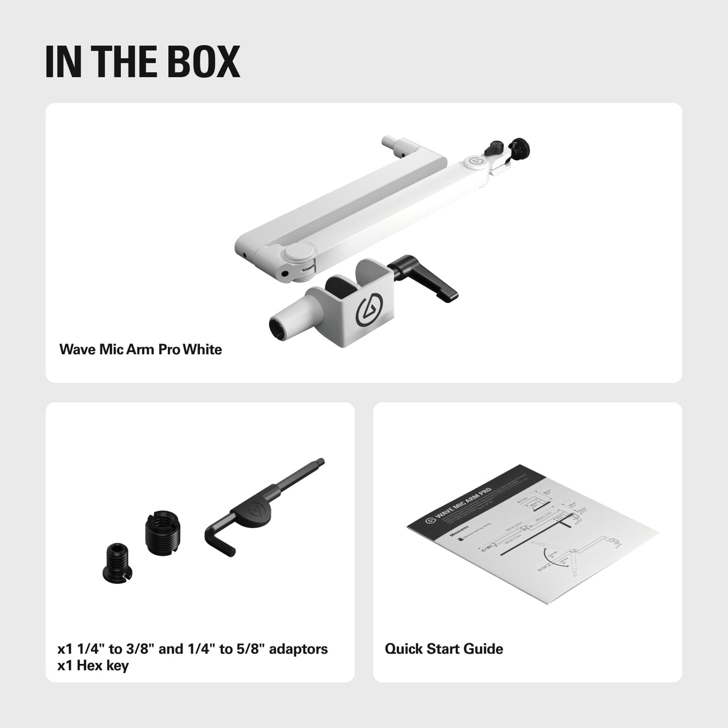 Elgato 20AAT9911 Wave Mic Arm Pro White Low Profile