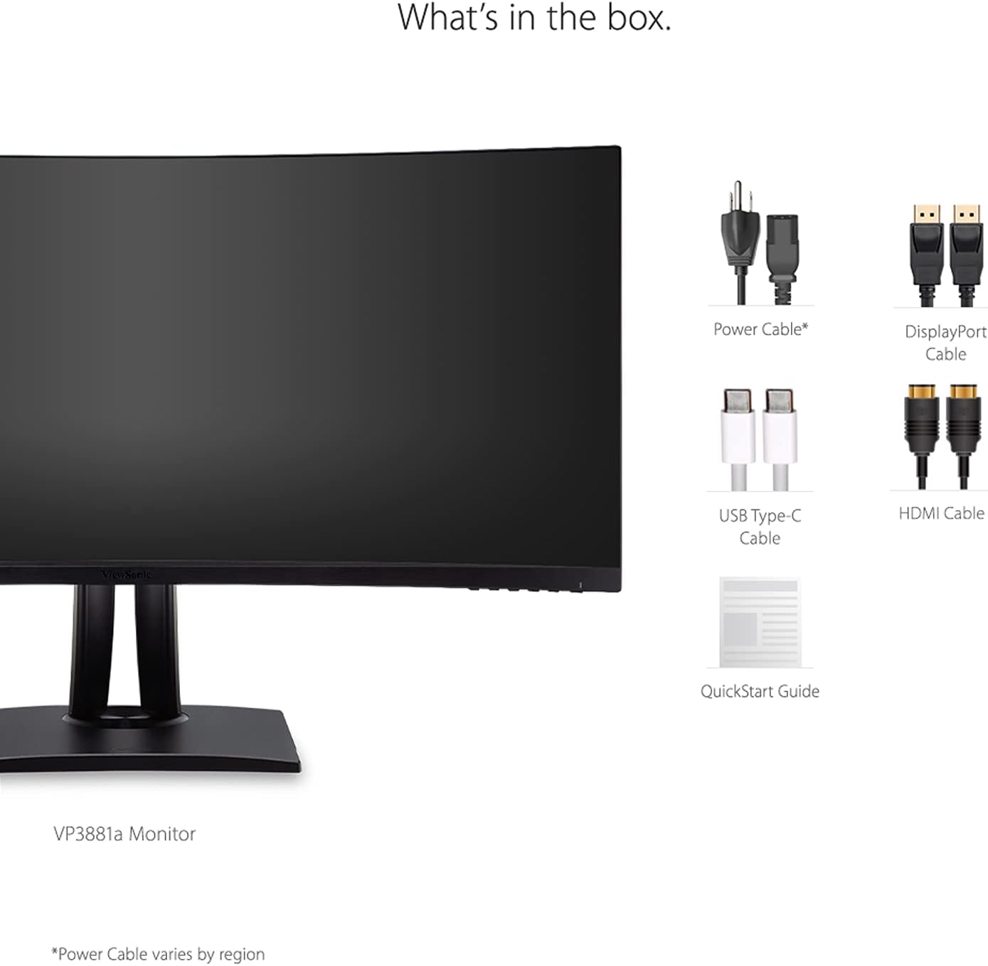 ViewSonic VP3881A 38-Inch Curved Monitor WQHD+ USB-C