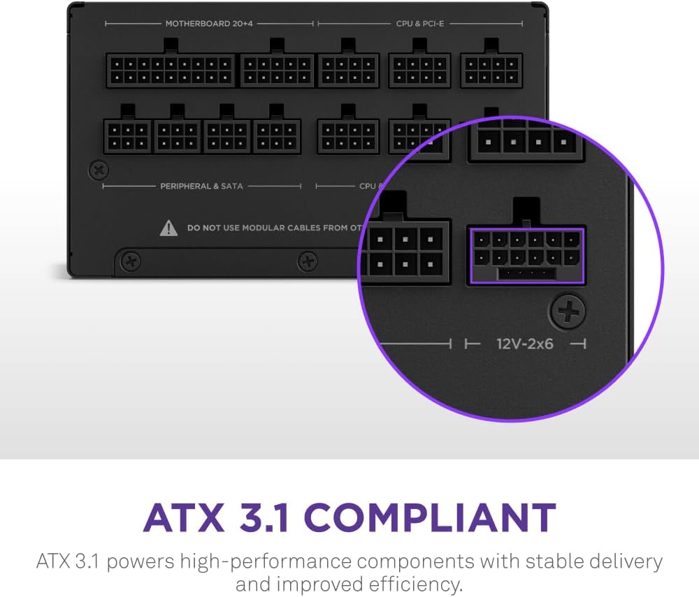 NZXT PA-0G2BB-US C1000 Gold ATX 3.1 Power Supply